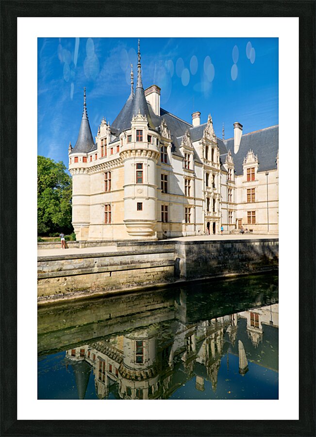Chateau dAzay le Rideau in Loire Valley France near the water Picture Frame print