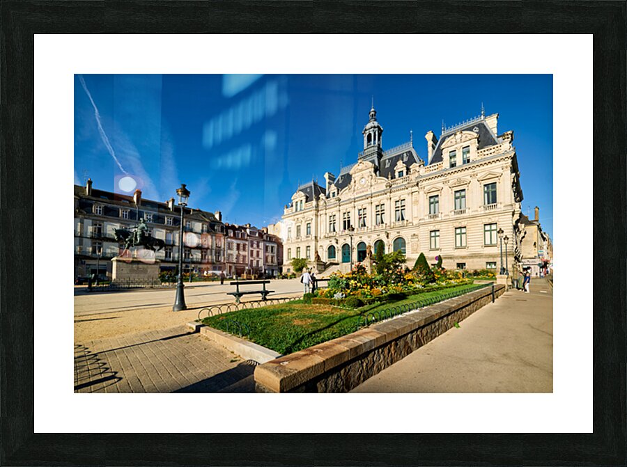 Vannes town hall in Brittany France with nearby park and buildin Picture Frame print