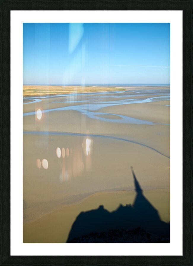 View of Mont Saint Michel abbey during low tide in Normandy Fran Picture Frame print