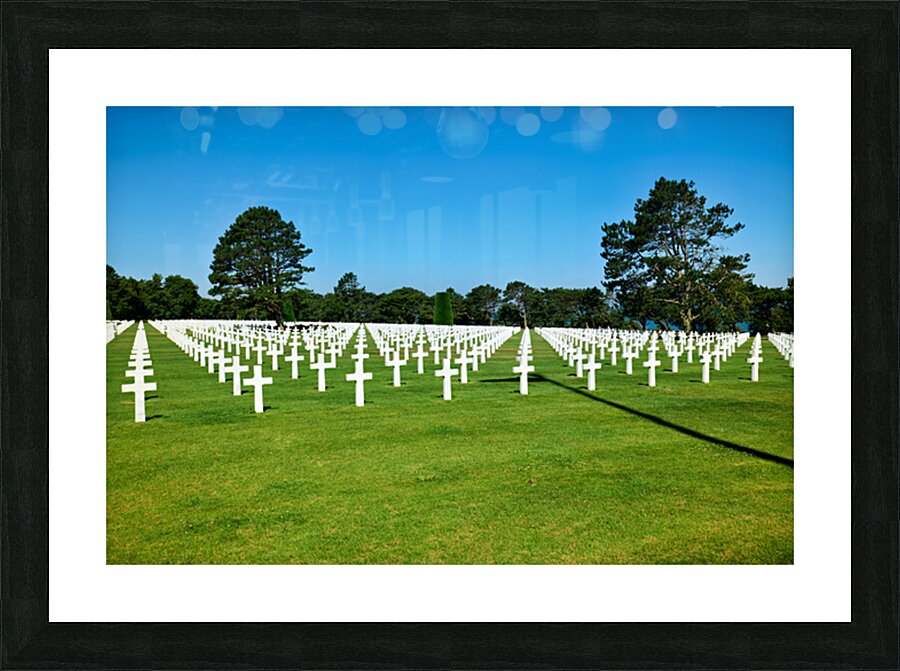 Grave markers at Normandy American Cemetery in Colleville sur Me Picture Frame print