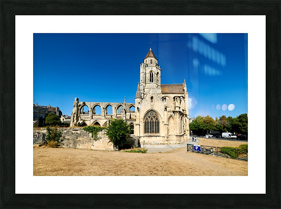 Church of Saint Etienne le Vieux stands in ruins in Caen France Picture Frame print