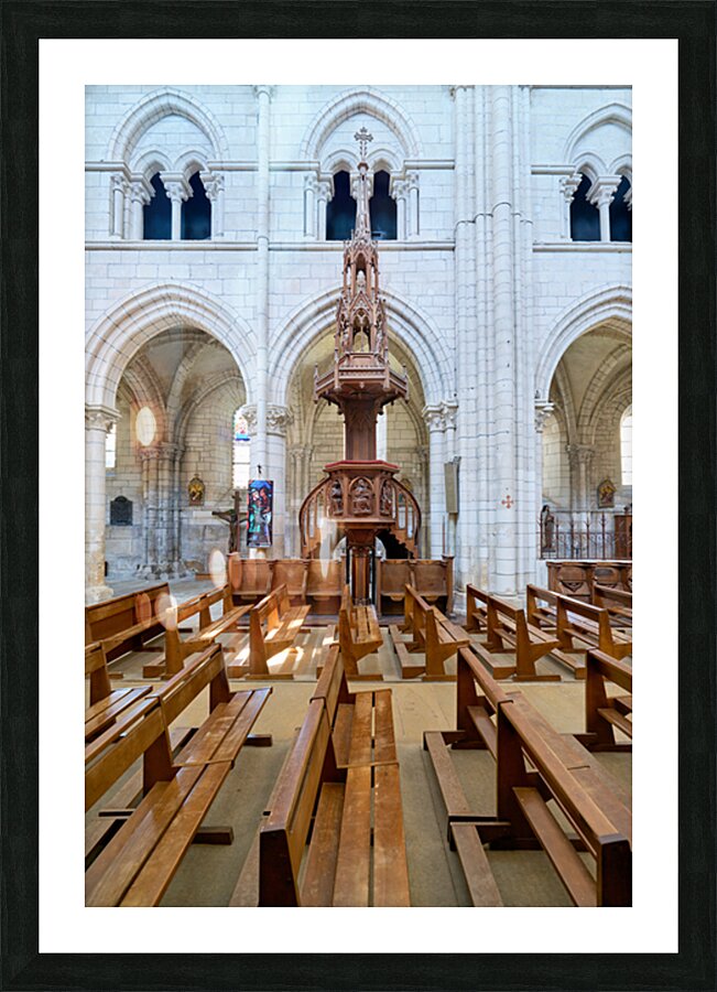 Collegiale Saint Martin church in Chablis Burgundy France Picture Frame print