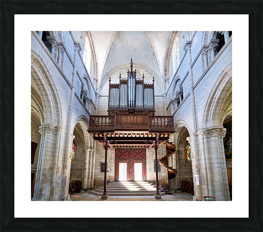 Collegiale Saint Martin church interior in Chablis Burgundy Fran Picture Frame print