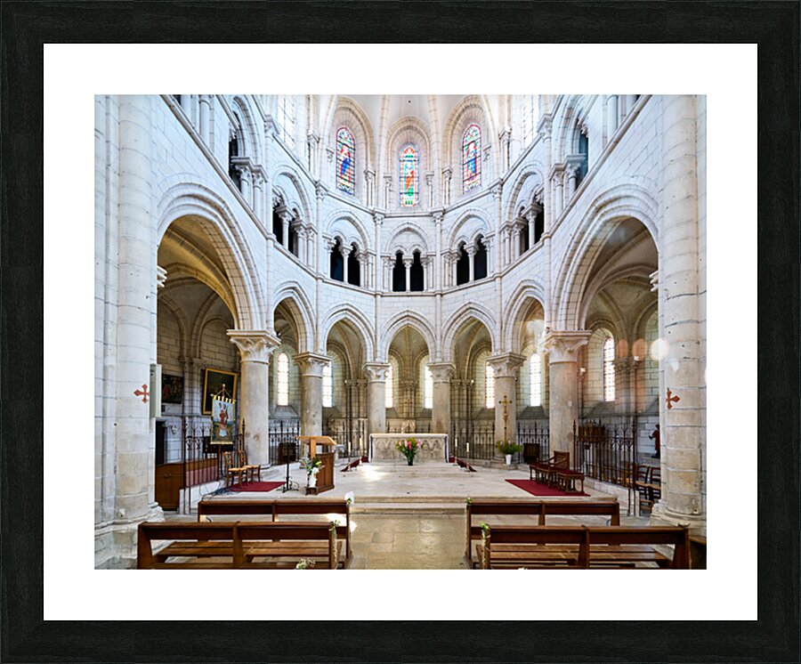 Inside Collegiale Saint Martin church in Chablis Burgundy France Picture Frame print