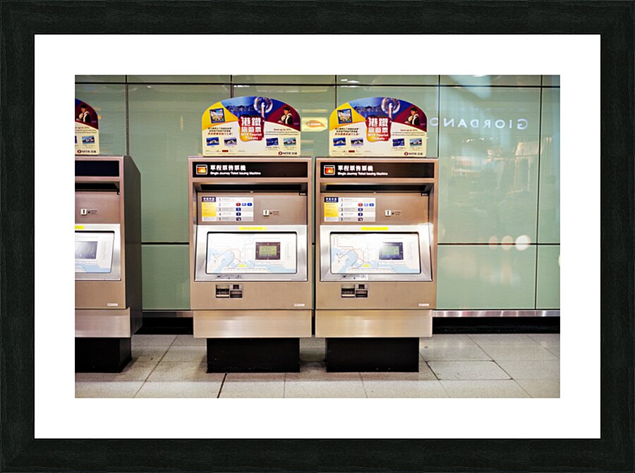 MTR ticket machines for tourists in Hong Kong at station Picture Frame print