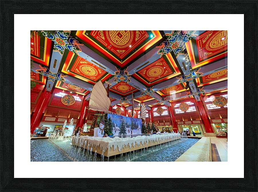 Festive decorations in Chinese themed indoor setting in Dubai Picture Frame print
