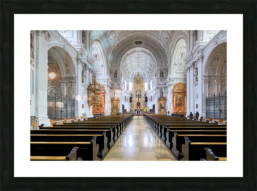 Interior view of St. Michael Church in Munich Germany Picture Frame print