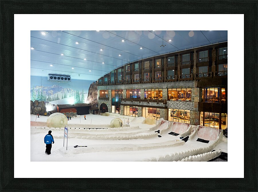 Indoor ski resort offers fun activities in Dubai UAE Picture Frame print