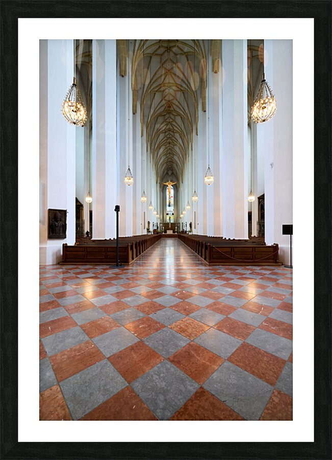Explore the interior of Frauenkirche cathedral in Munich German Picture Frame print