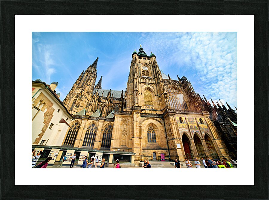 Majestic St. Vitus Cathedral Prague under a blue sky. Picture Frame print