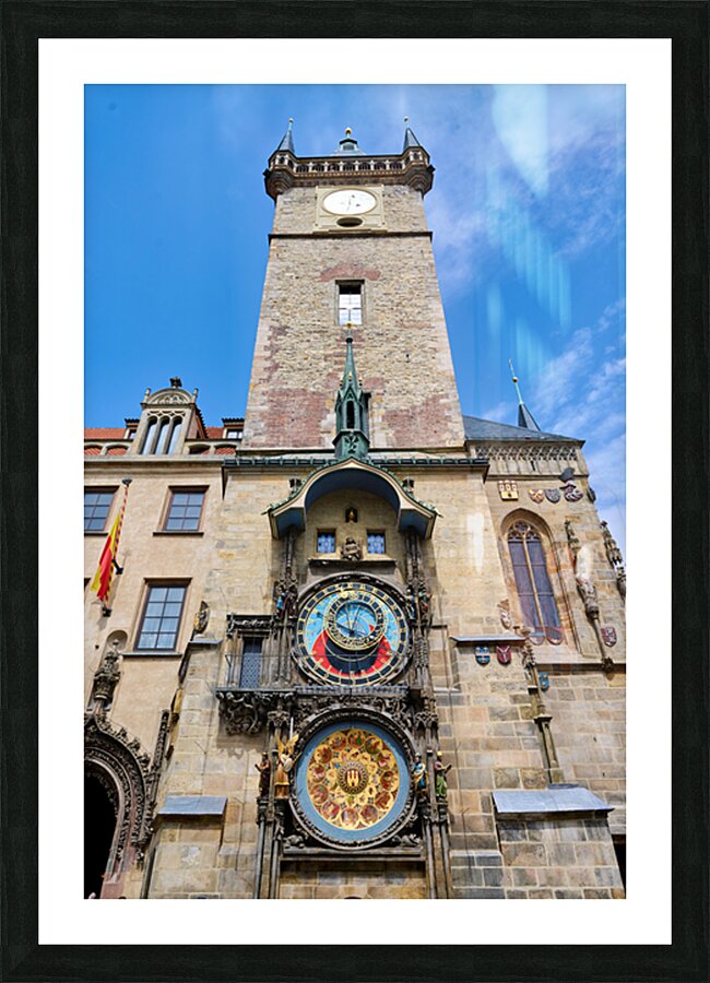 Historic Prague Astronomical Clock on Old Town Hall Tower. Picture Frame print