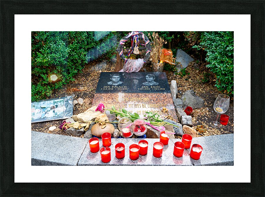 Memorial for Jan Palach and Jan Zajíc victims of communism. Picture Frame print