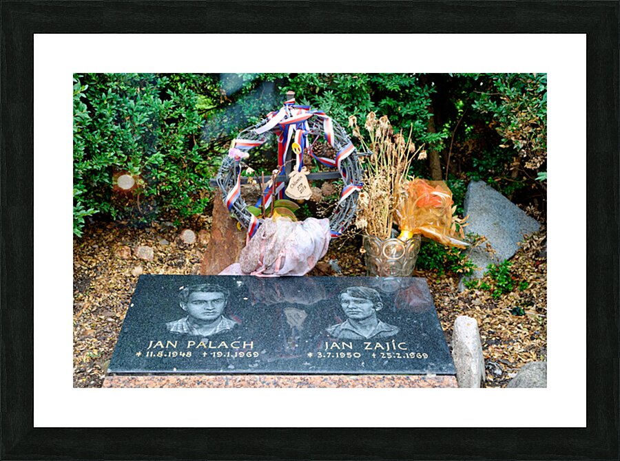 Memorial for Czech heroes Jan Palach and Jan Zajíc. Picture Frame print