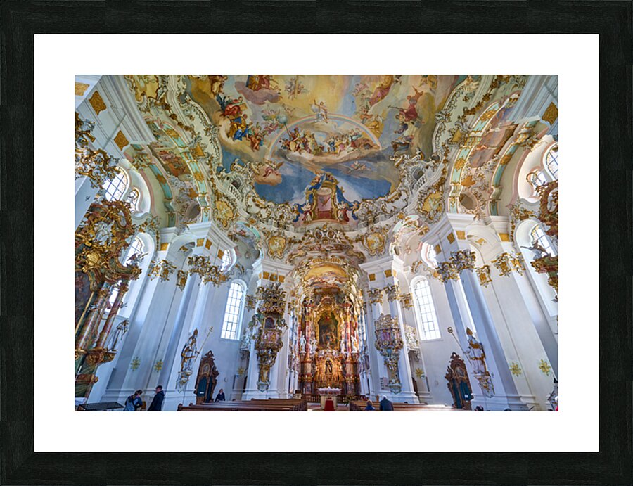 Visit to Wieskirche along the Romantic Road in Bavaria Germany Picture Frame print