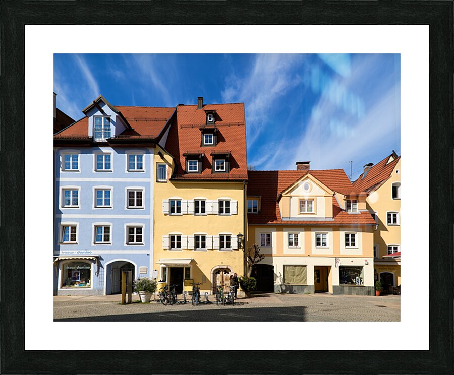 Colorful houses in Fussen along the Romantic Road in Bavaria Picture Frame print