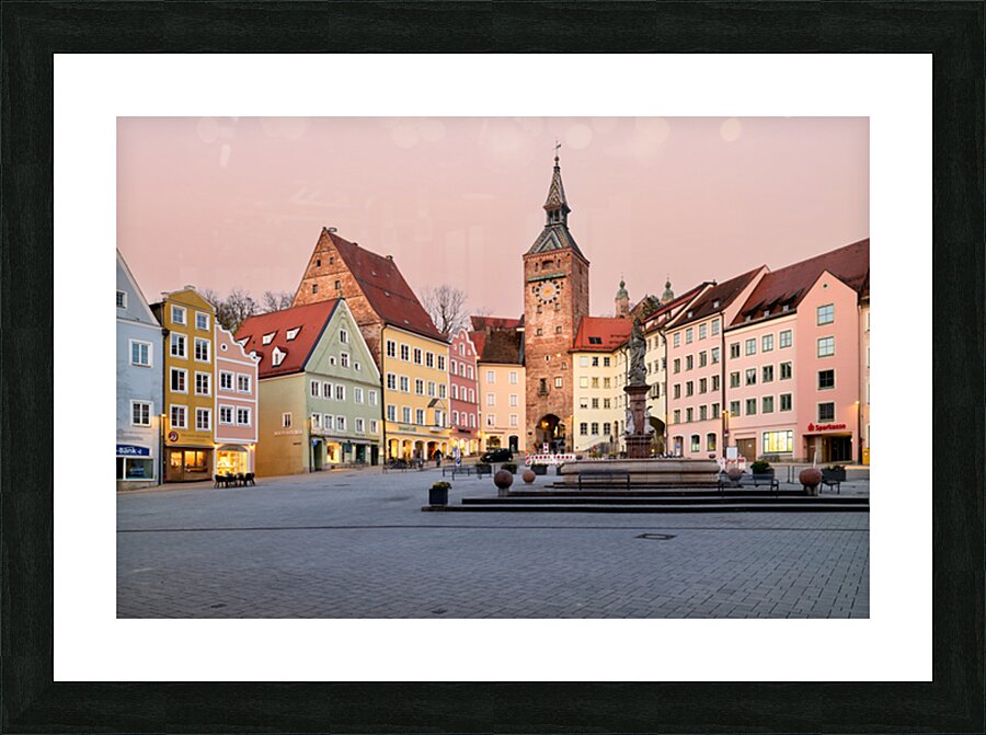 Exploring Hauptplatz square in Landsberg am Lech on the Romantic Picture Frame print
