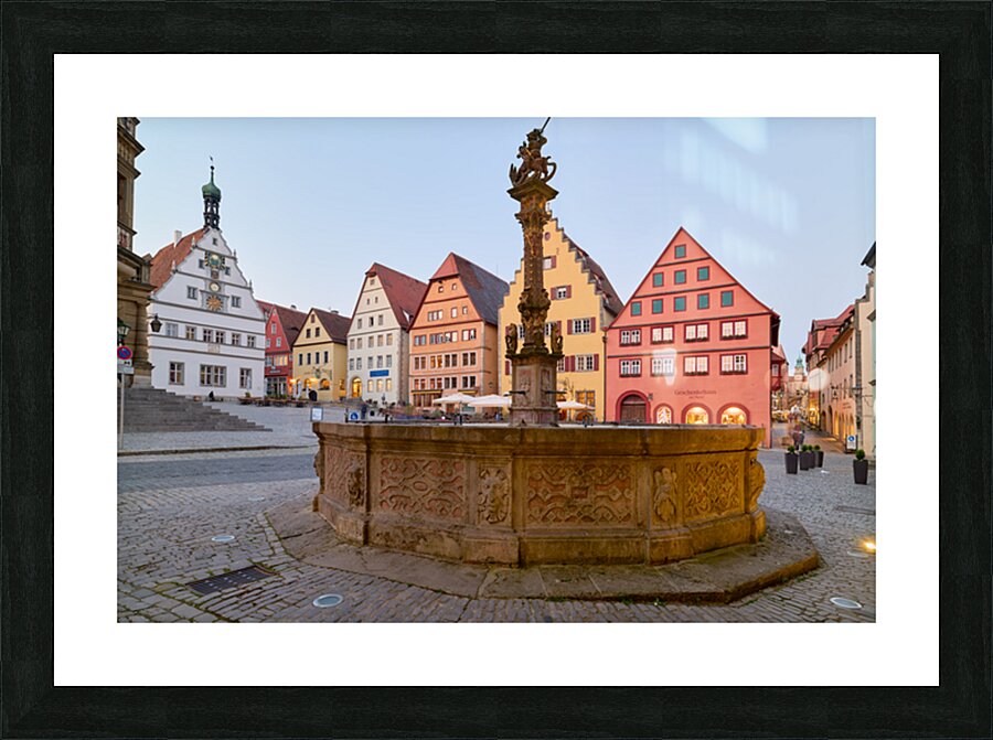 Rothenburg ob der Tauber Market Square with Georgsbrunnen founta Picture Frame print