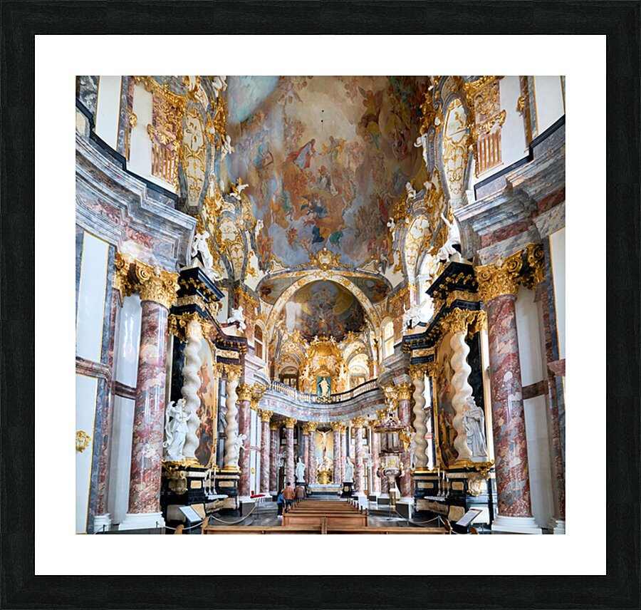 Hofkirche court church in Wurzburg along the Romantic Road in Ba Picture Frame print