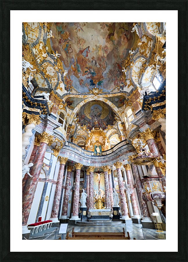 Hofkirche displays ornate architecture and grand artwork in Wurz Picture Frame print