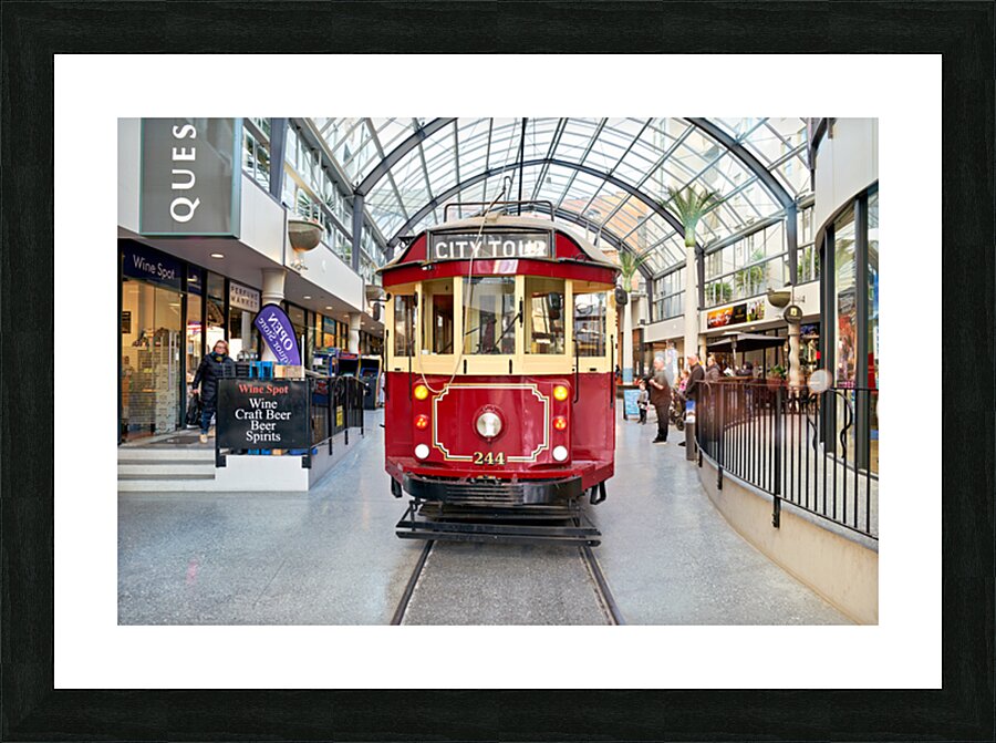 Sightseeing tram in Christchurch New Zealand for city tour Picture Frame print