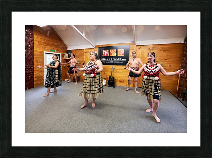 Haka performance at Whakarewarewa Maori Village in Rotorua Picture Frame print
