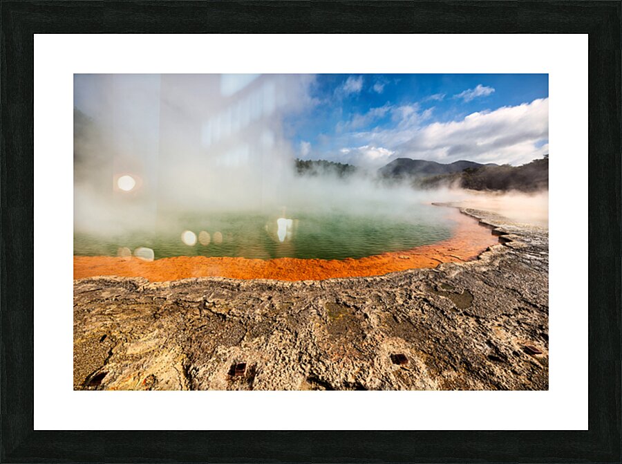 Explore champagne pool at waiotapu thermal wonderland in rotorua Picture Frame print