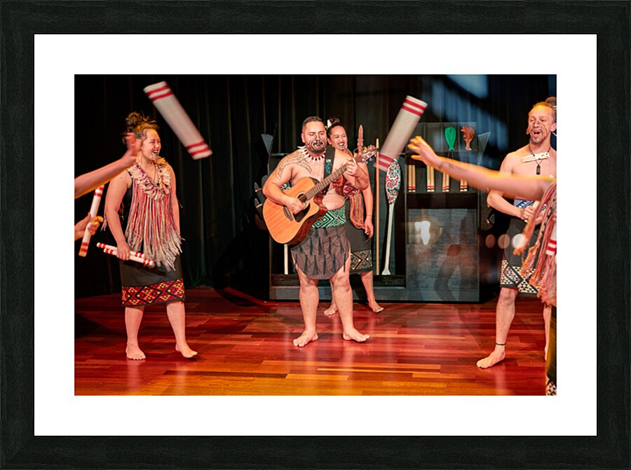 Maori haka dance performance in Auckland New Zealand Picture Frame print