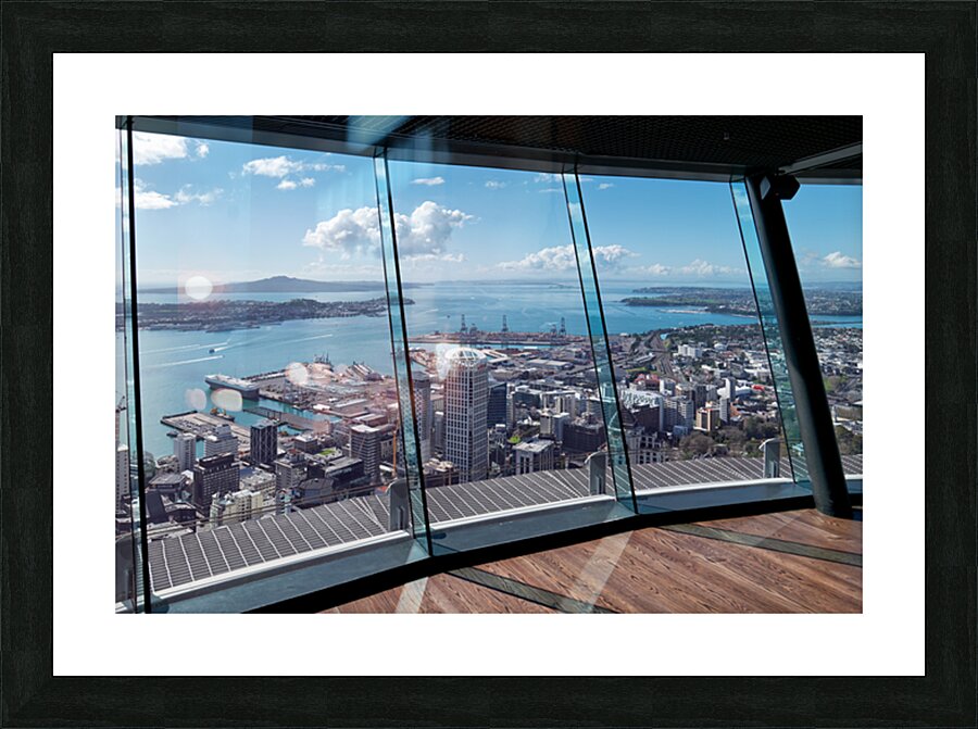 Aerial view of Auckland city and the financial district in New Z Picture Frame print