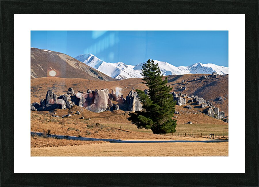 View of southern alps and castle hill in new zealand Picture Frame print