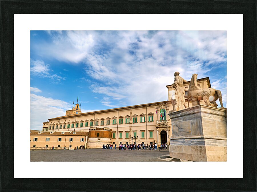 Visitors explore Quirinal Palace in Rome Italy during the day Picture Frame print