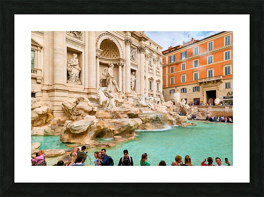 Visitors gather at Trevi Fountain in Rome Lazio Italy during the Picture Frame print