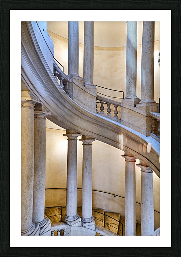 Helicoidal staircase design in Galleria Nazionale dArte Antica Framed Print