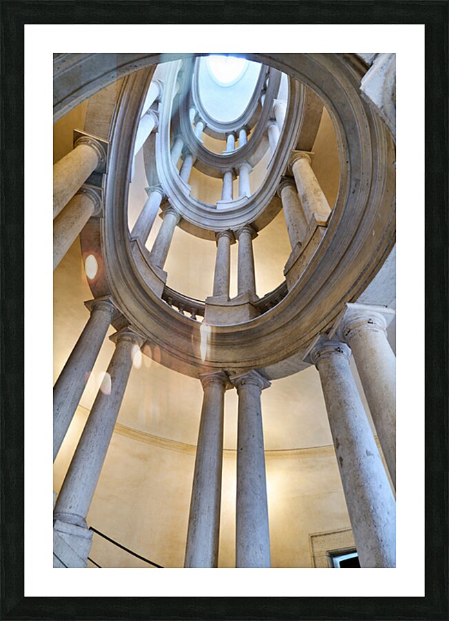 Staircase design in Galleria Nazionale dArte Antica in Rome Framed Print
