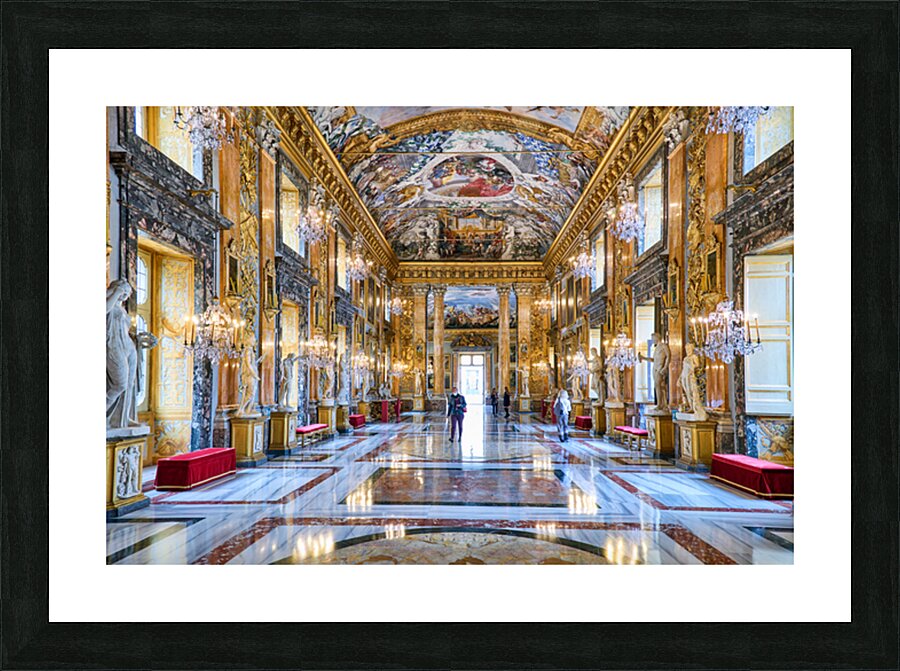 Visit to the great hall in colonna art gallery in rome italy Picture Frame print