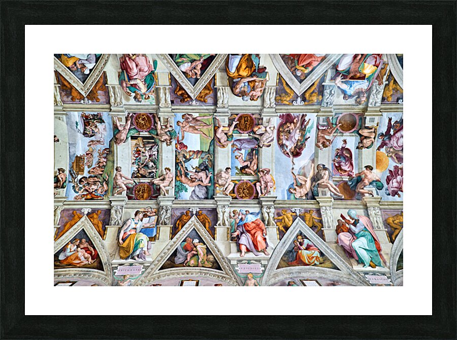 Michelangelo ceiling painting at Vatican Museums in Rome Picture Frame print