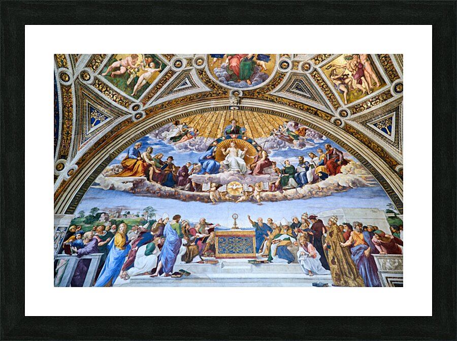Frescoes of Raphael rooms at Vatican Museums in Rome Picture Frame print