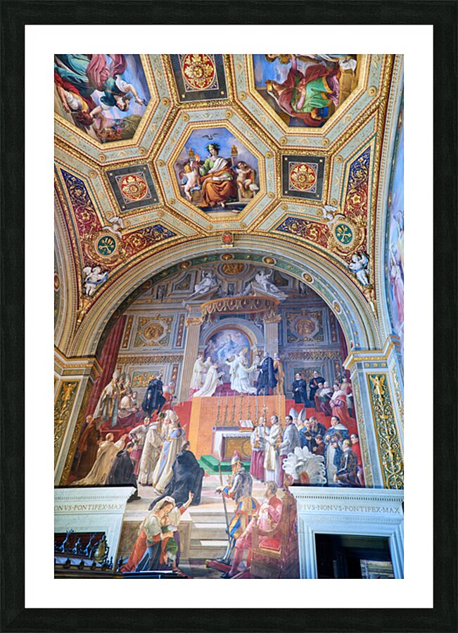 Frescoes in the raphael rooms at vatican museums in rome Picture Frame print