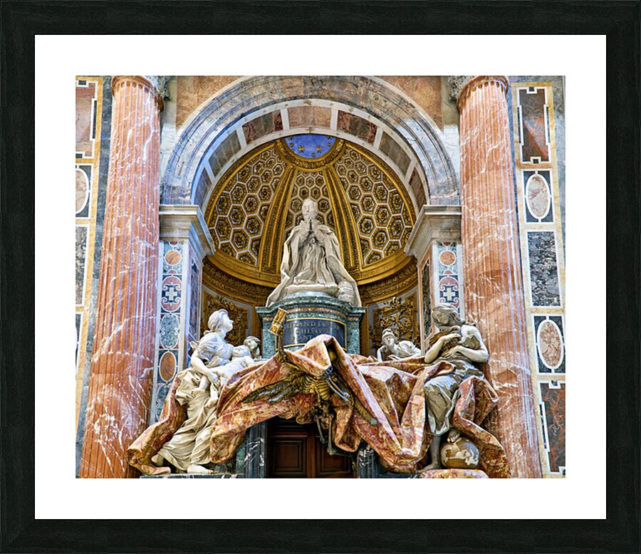 Visit to Saint Peters Square in Rome shows tomb of Alexander VI Picture Frame print