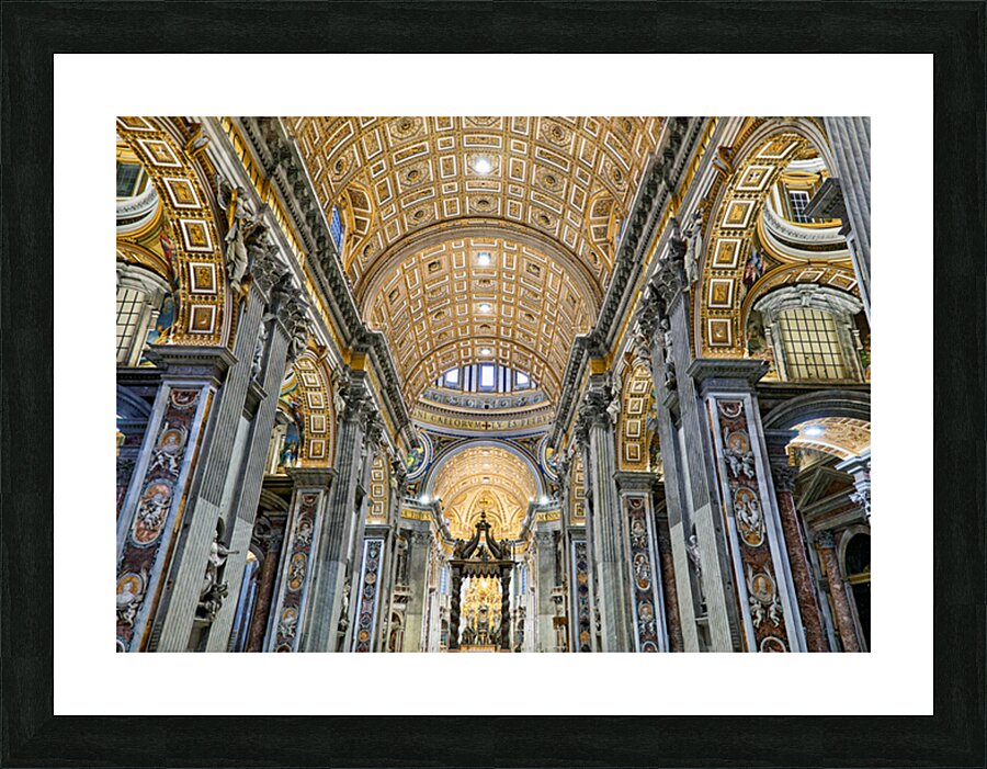 Visit to Saint Peters Basilica in Rome with Berninis baldacchi Picture Frame print