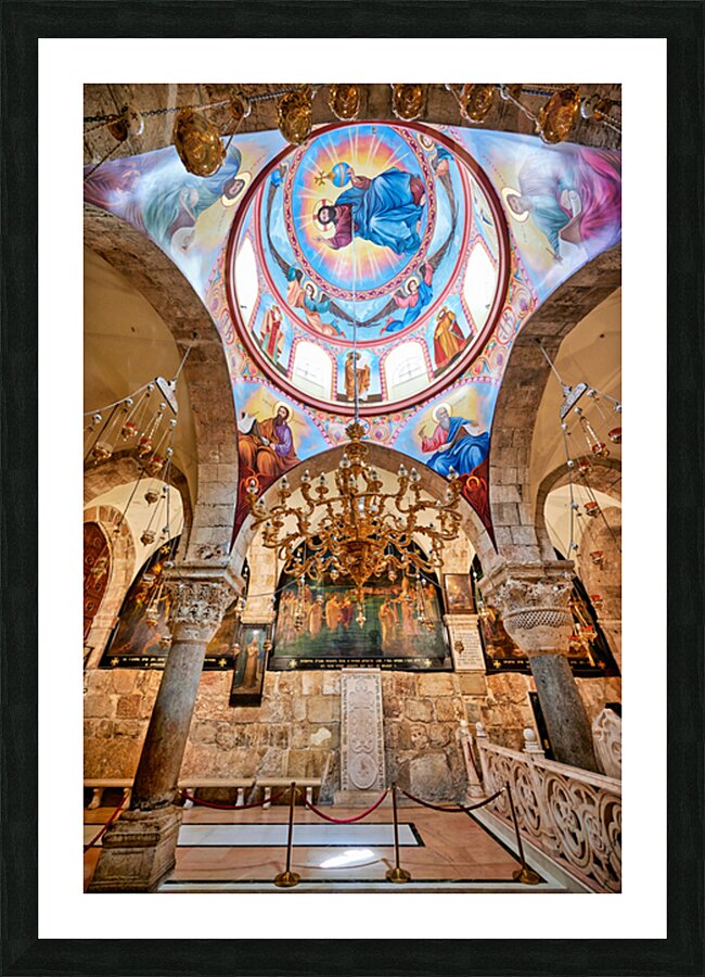Church of the Holy Sepulchre inside view in Jerusalem Israel Picture Frame print