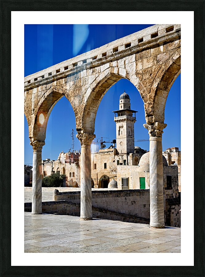 Dome of the Rock mosque seen from Temple Mount in Jerusalem Picture Frame print
