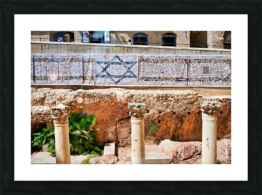 Roman columns in the Jewish quarter of Jerusalem Israel Picture Frame print