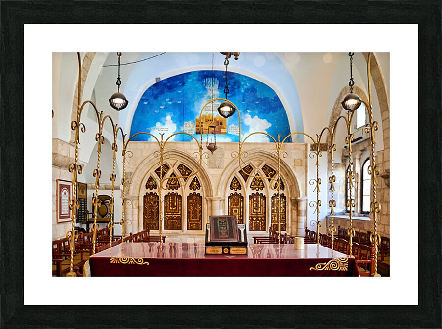 Four synagogues in Jerusalem reflecting Sephardic heritage Picture Frame print