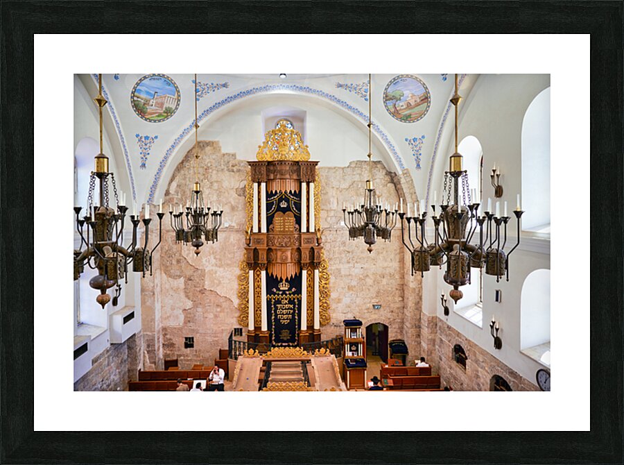 Hurva Synagogue in Jerusalem shows historic architecture and des Picture Frame print