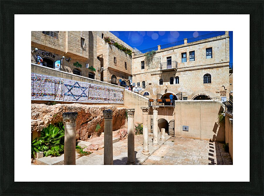 Roman columns in the Jewish quarter of Jerusalem showcase histor Picture Frame print