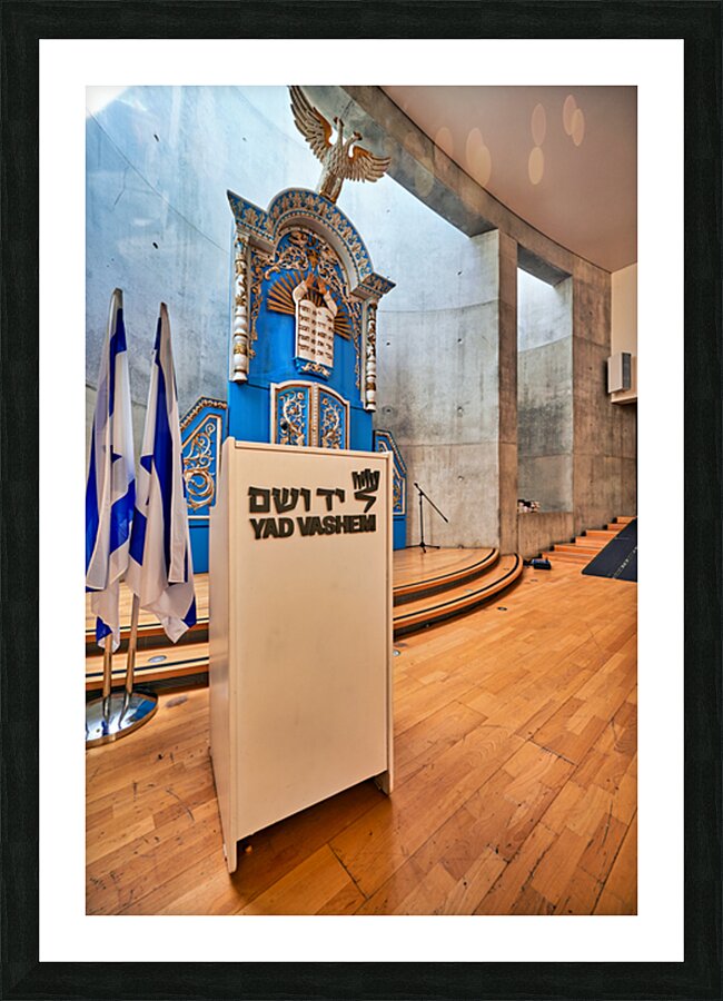 Memorial synagogue at Yad Vashem for Holocaust victims Picture Frame print
