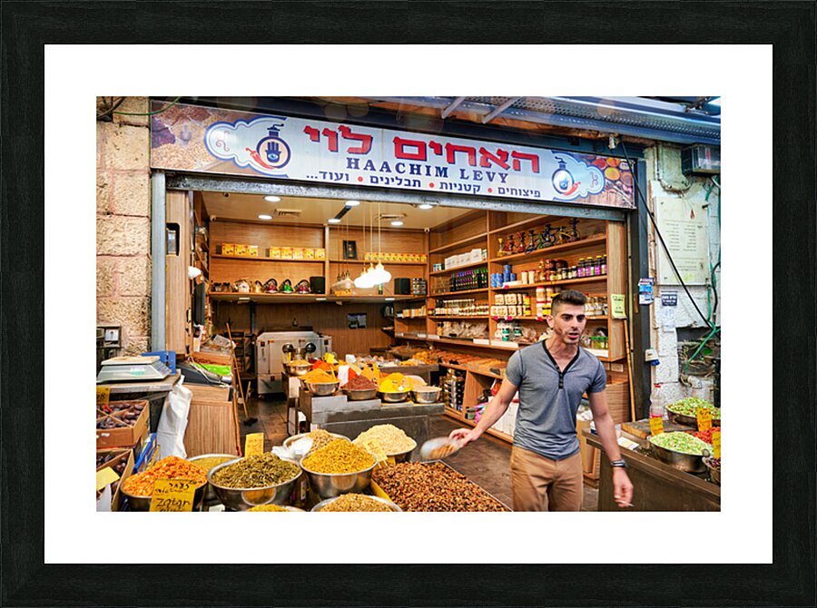 Spice vendor at Mahane Yehuda Market in Jerusalem Israel Picture Frame print