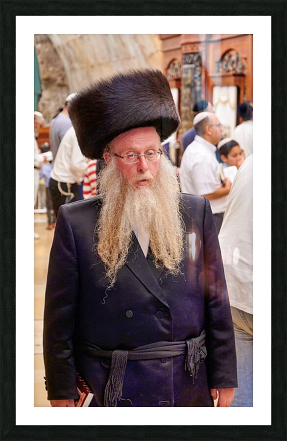 Orthodox Jews pray at the Wailing Wall in Jerusalem Israel Picture Frame print