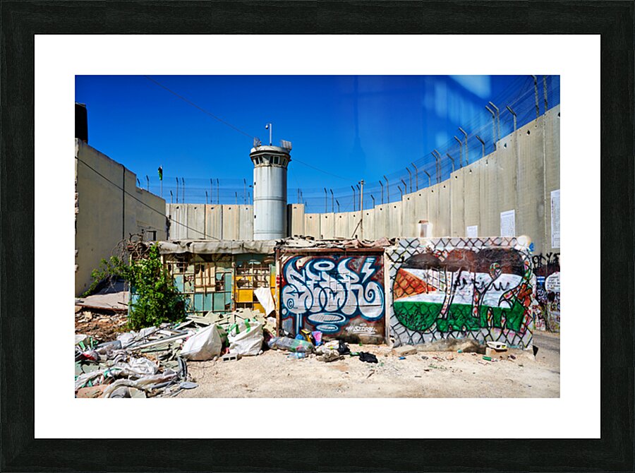 View of the west bank separation wall in Bethlehem with graffiti Picture Frame print