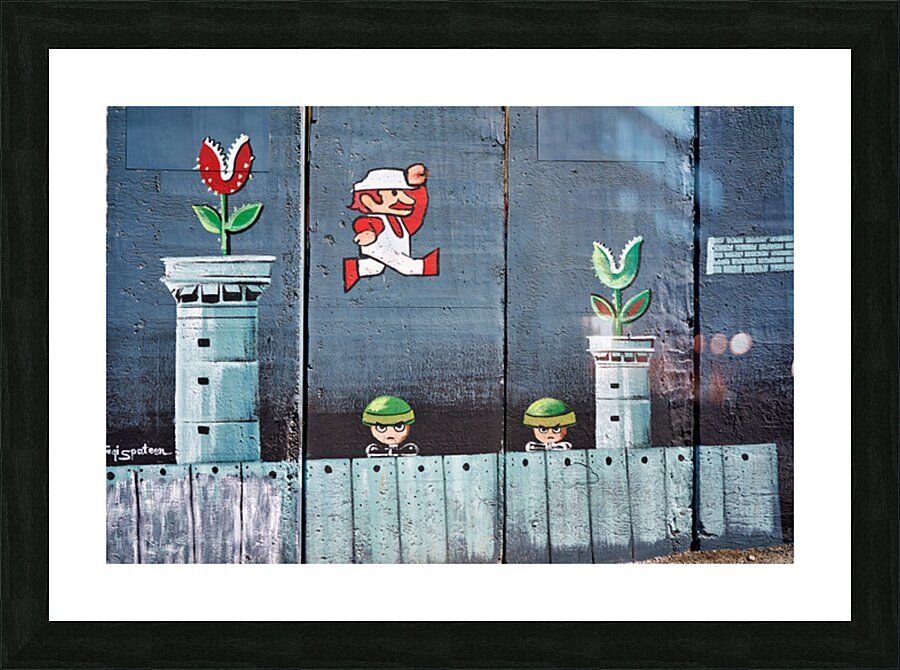 Art on the west bank separation wall in Bethlehem Jerusalem Picture Frame print
